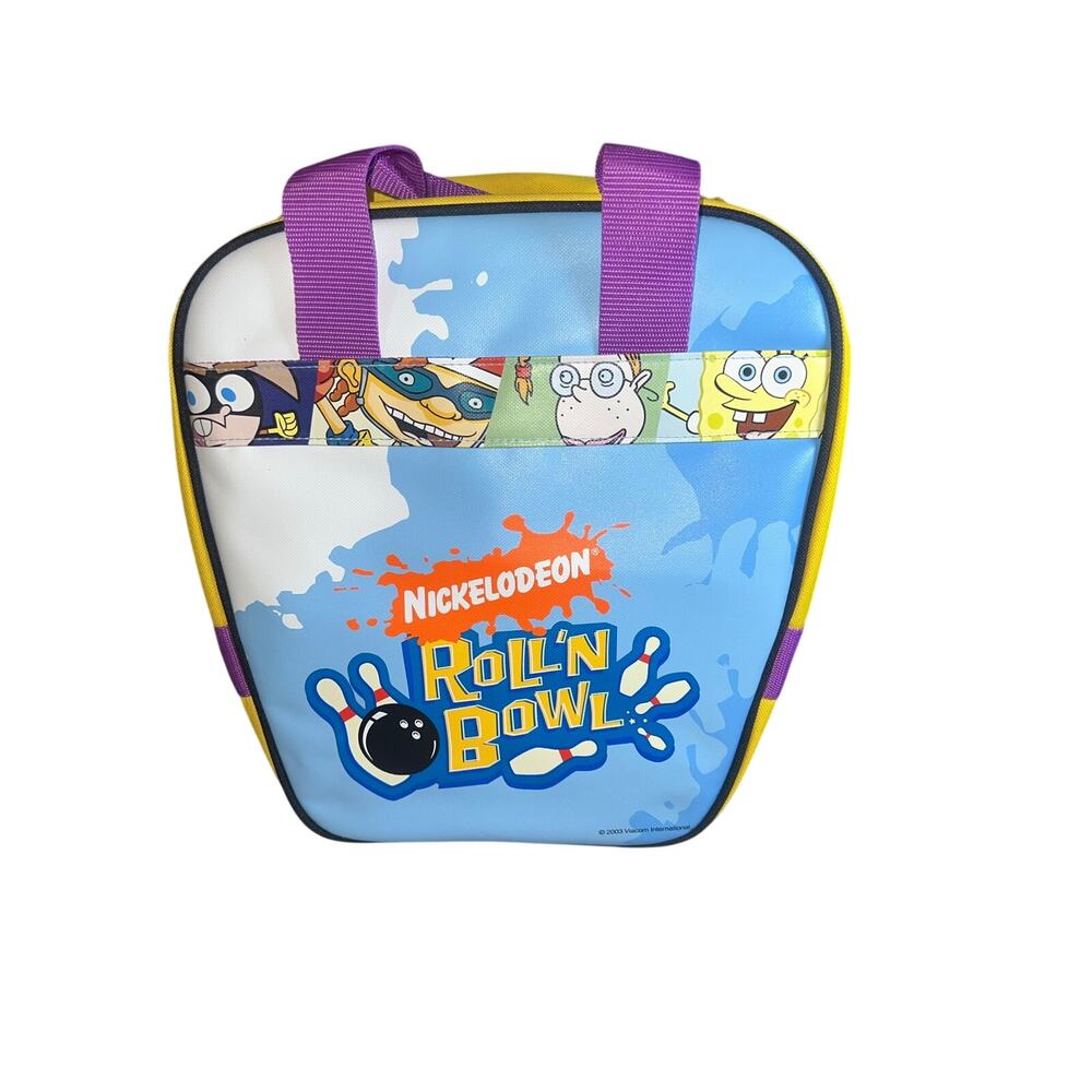 Y2K Nickelodeon Viacom Roll'N Boll cartoon bowling ball bag rugrats spongebob